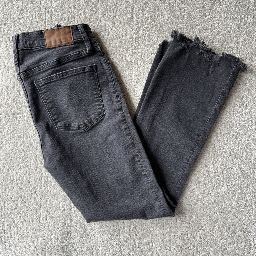 Madewell Cali Demi-Boot Jeans in Berkeley‎ Black: Chewed-Hem Edition Size $128